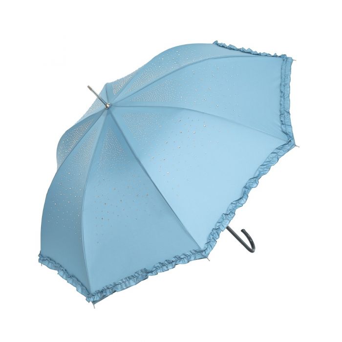 Diamante Sparkly Frilly Umbrella in Vibrant Pink with Glittering Details and Ruffled Edges for a Chic Look