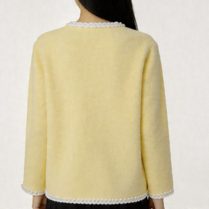 Floral Pearl Embellishments Soft Cardigan