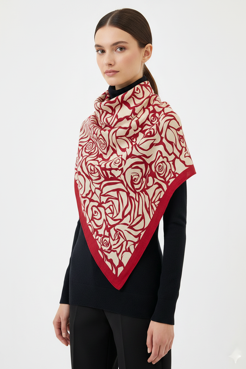Women’s Cotton Square Scarf – Soft Lightweight Fashion Neck Head Scarf