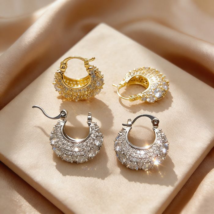 Crystal Jewelled Handbag Shape Earrings | Sparkling Statement Earrings for Women