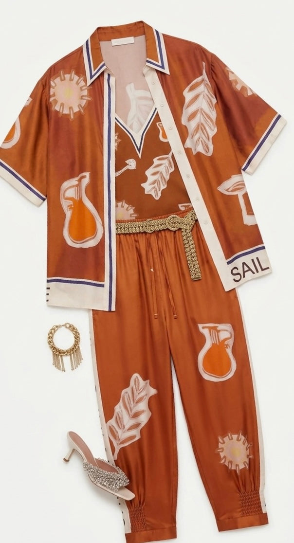 Luxury Printed Co-Ord Set | Relaxed Fit Women’s Two-Piece Outfit