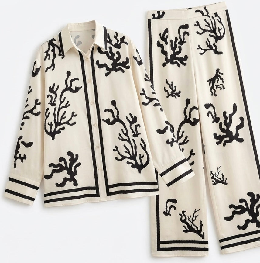 Luxury Printed Co-Ord Set | Relaxed Fit Women’s Two-Piece Outfit