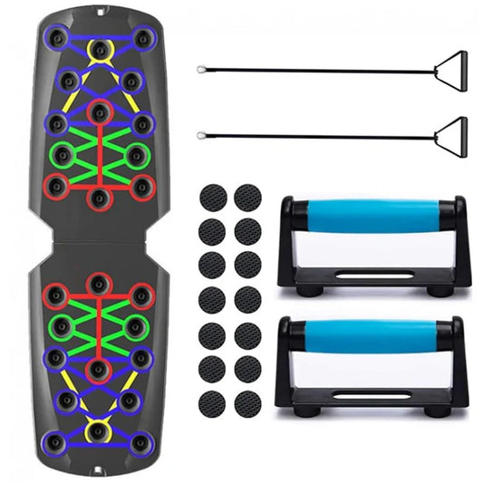 12-in-1 Push Up Board with Resistance Bands | Portable Home Gym Fitness Training System | Full Body Workout Equipment 💪🏋️