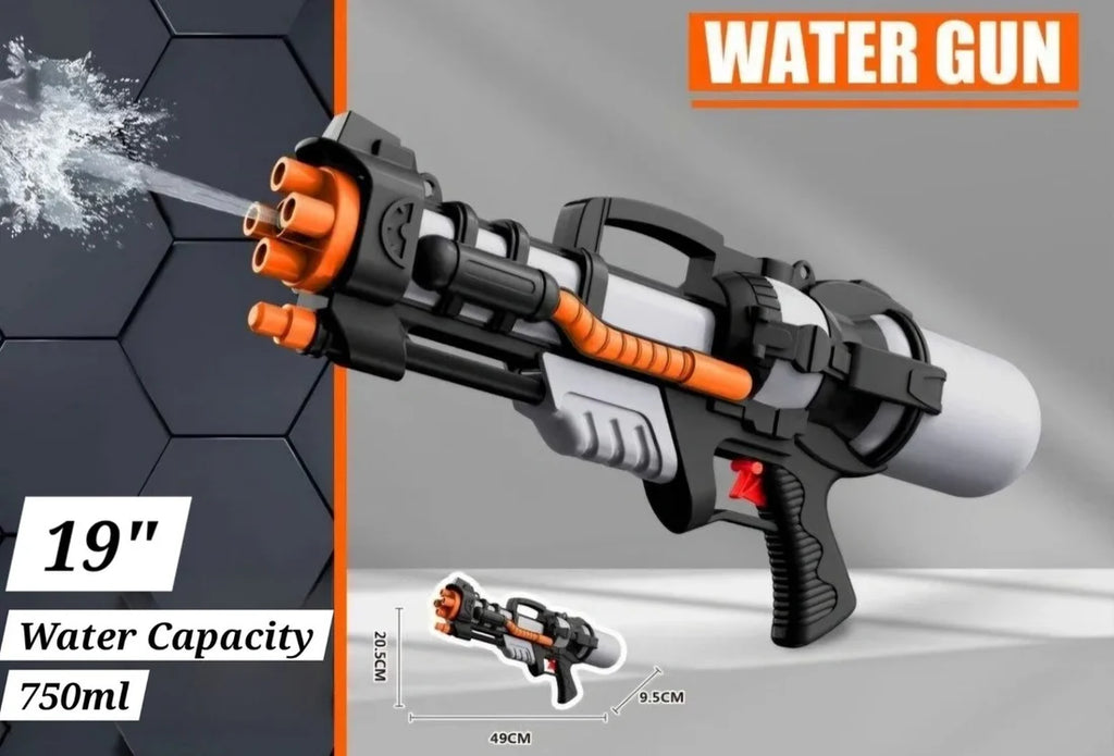 Black High-Pressure Water Gun Toy | Long Range Water Blaster | Summer Beach Pool Outdoor Fun | Kids & Adults