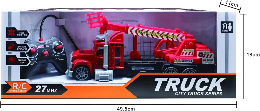 Remote Control Fire Truck with Extendable Crane – Action Rescue Toy Vehicle