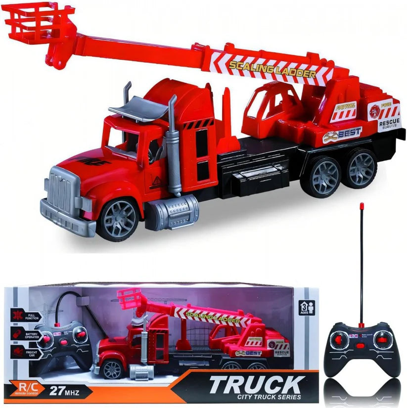 Remote Control Fire Truck with Extendable Crane – Action Rescue Toy Vehicle