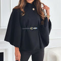 Belted Cape Sleeve Coat | Elegant Women’s Wrap Winter Coat
