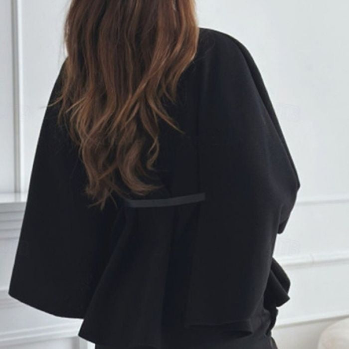 Belted Cape Sleeve Coat | Elegant Women’s Wrap Winter Coat