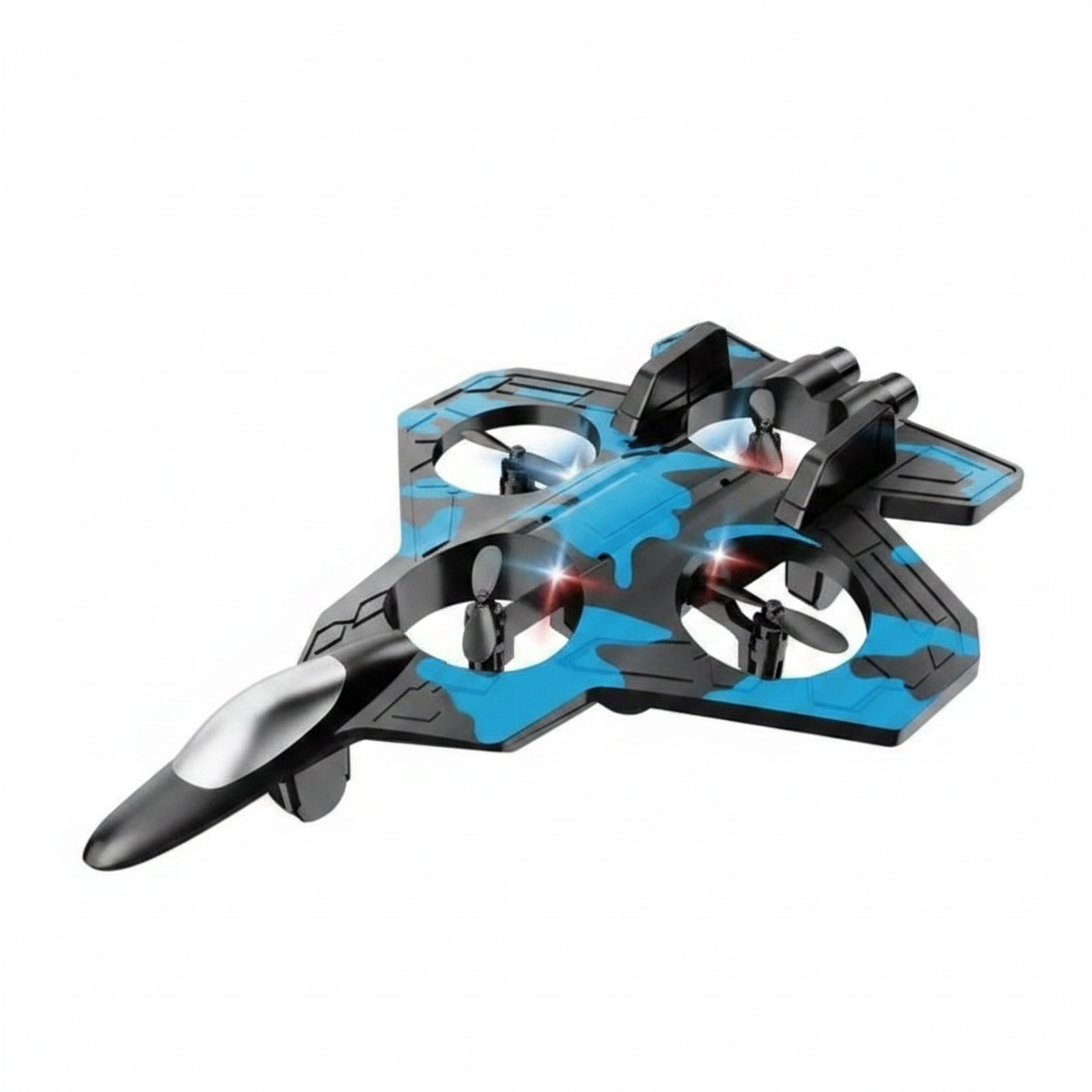 RC Fighter Jet with LED Lights & 360° Stunt Flight