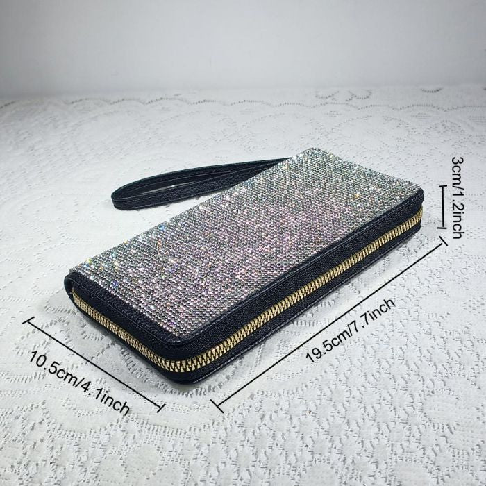 Rhinestone Wristlet Purse Wallet