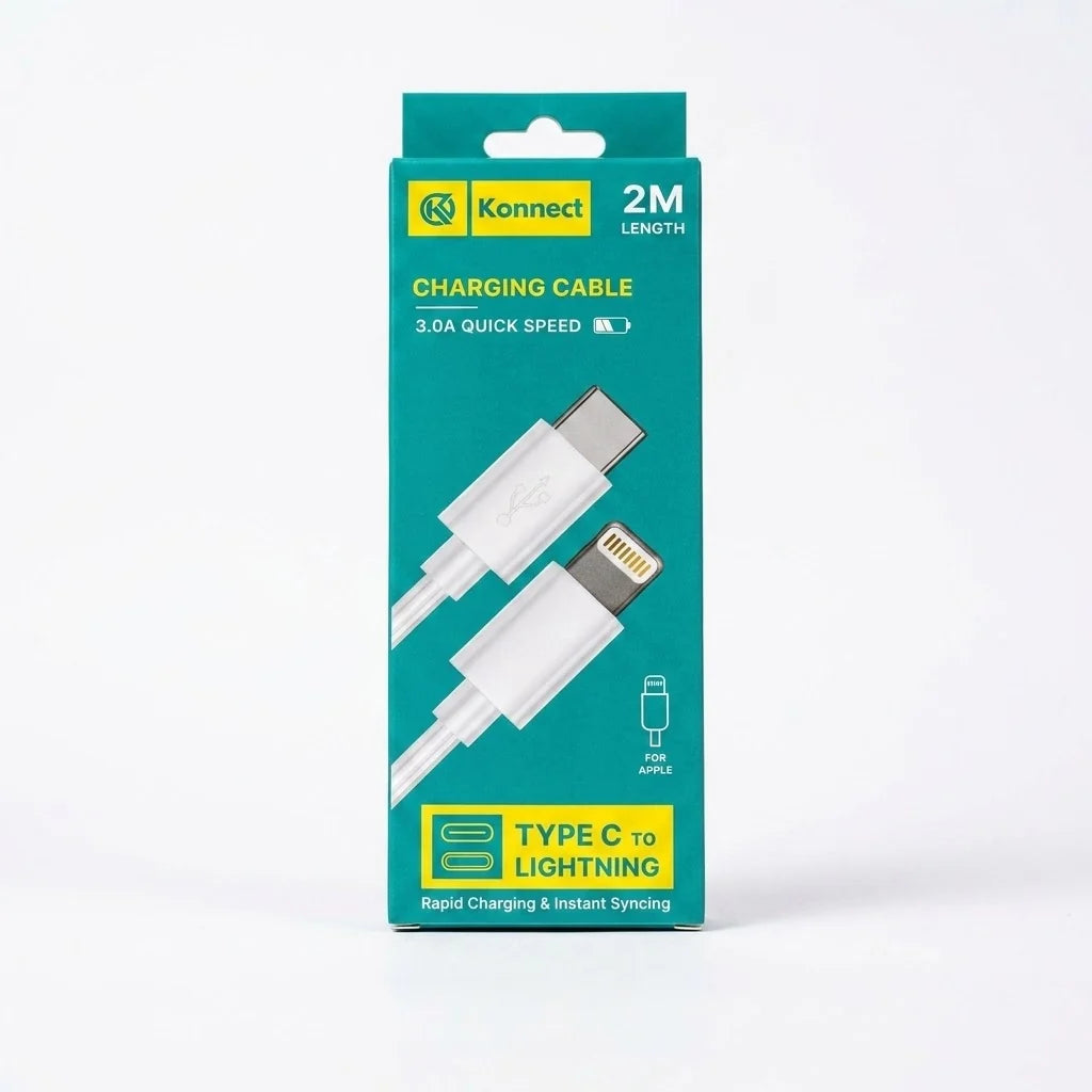 Type-C to Lightning Charging Cable 1M & 2m 3.0A Fast Charge