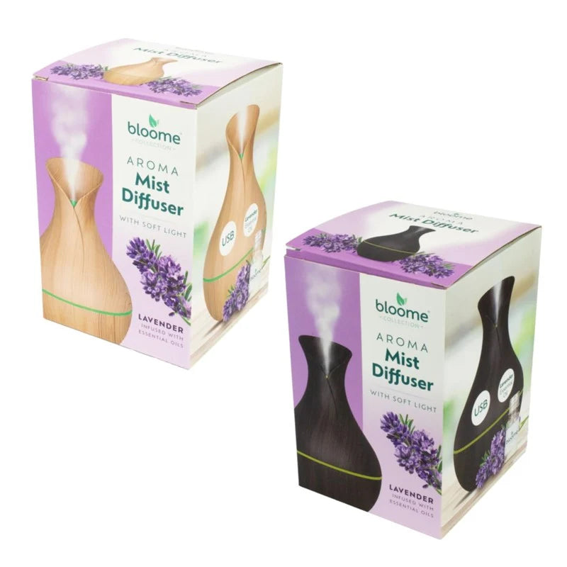 Bloome Aroma Vase Mist Diffuser with Soft Light 200ml Lavender & Jasmine