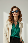 Square Sunglasses with Leopard Print Arms