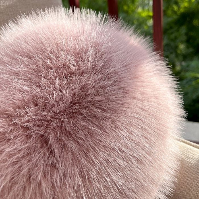 Large Soft Faux Fox Fur Heart-Shaped Decorative Pillow