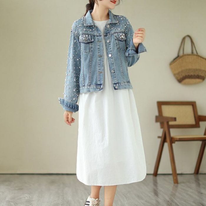 Pearlies & Crystals Embellished Denim Jacket