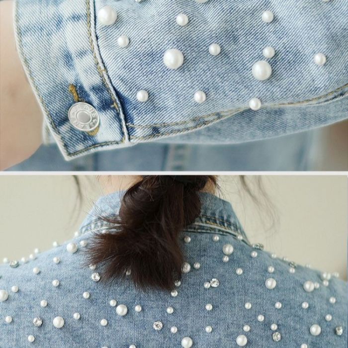 Pearlies & Crystals Embellished Denim Jacket