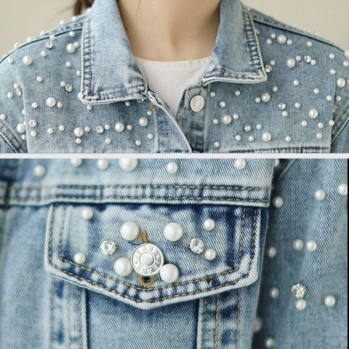 Pearlies & Crystals Embellished Denim Jacket