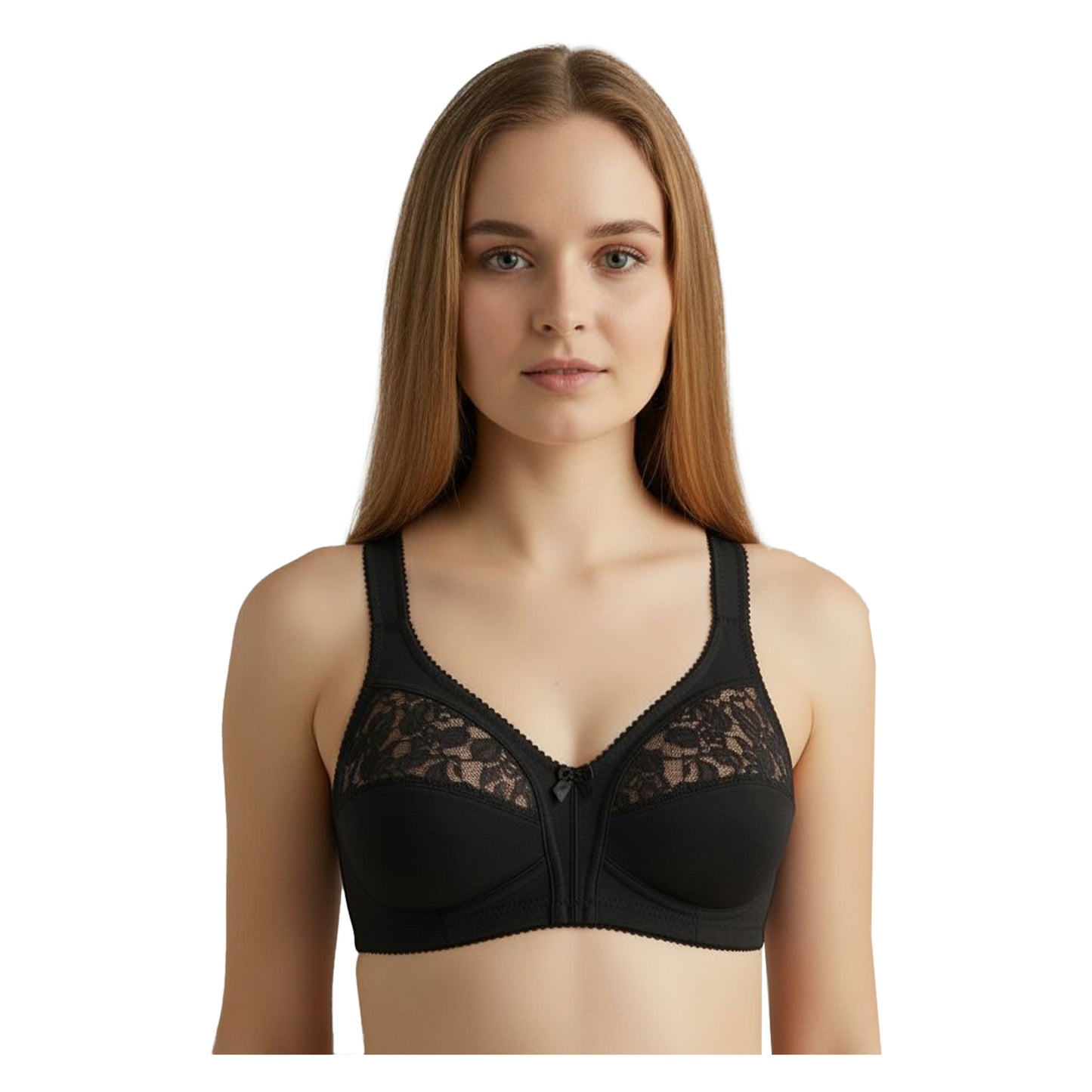Women’s Non-Wire Comfort Bra – White & Black