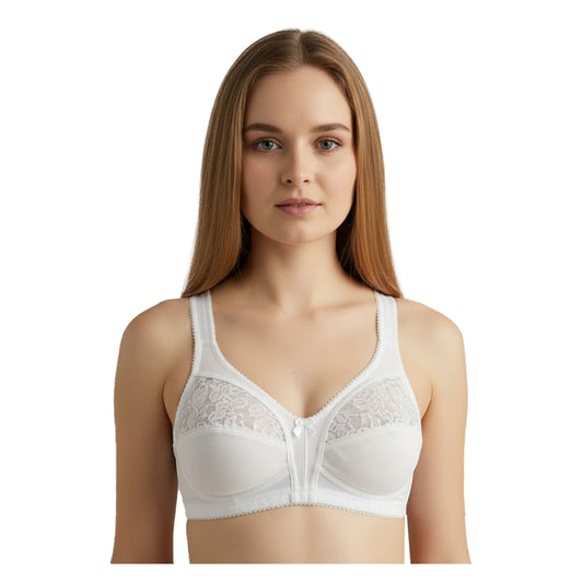 Women’s Non-Wire Comfort Bra – White & Black