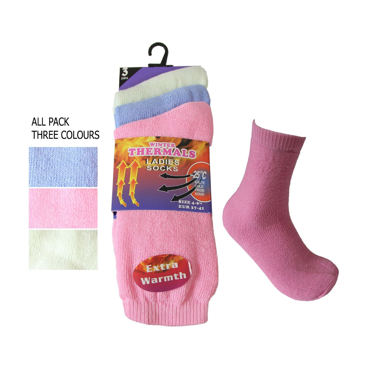 Women Thermal Colour Socks (pack of 3)