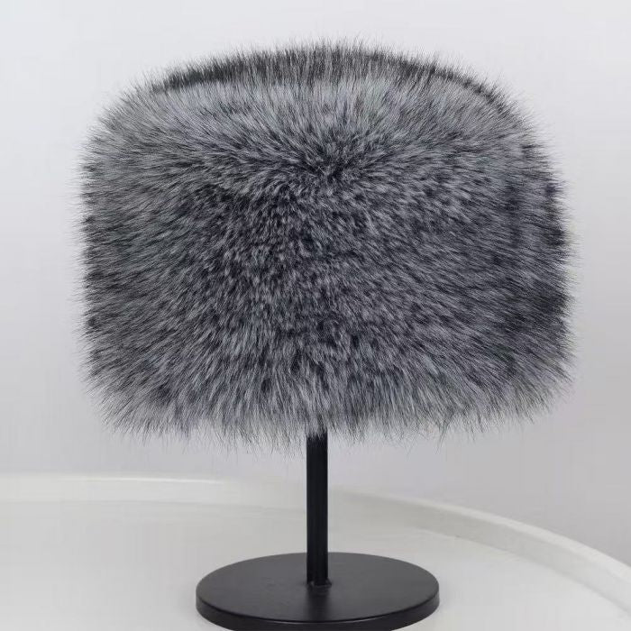 Faux Fur Soft Fluffy Winter Warm Plush Round Hat